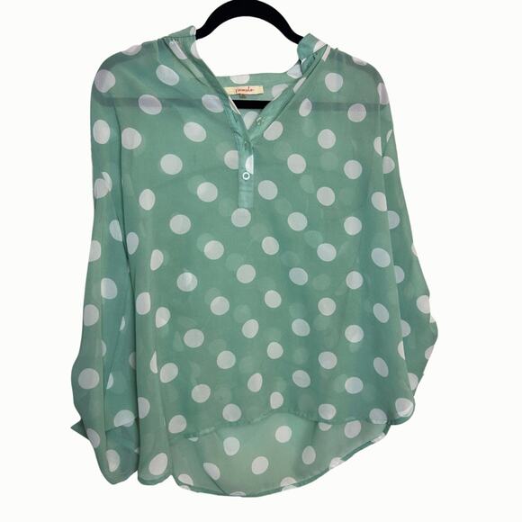 Pomelo Sheer Blouse from Stitchfix polka-dot Size Medium Sheer Novelty - Picture 1 of 8